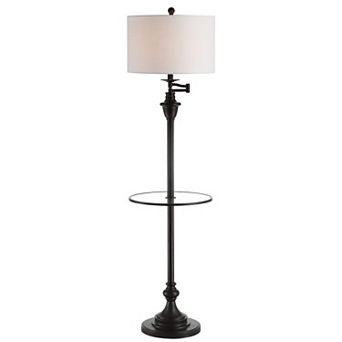 Cora Metal/glass Led Side Table And Floor Lamp