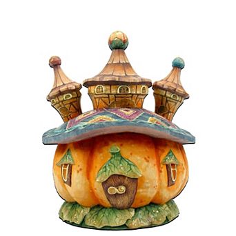 Pumpkin Castle Halloween 24" Wooden Door Decor by G. DeBrekht Handcrafted Holiday Decor