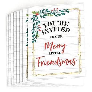Big Dot Of Happiness Rustic Merry Friendsmas - Fill-in Friends Christmas Party Invites 8 Ct