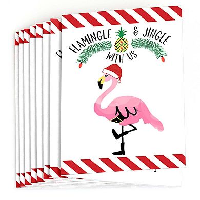 Big Dot Of Happiness Flamingle Bells Fill-in Tropical Flamingo Christmas Party Invites 8 Ct