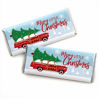 Big Dot Of Happiness Merry Little Christmas Tree - Candy Bar Wrapper - Party Favors - 24 ct