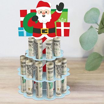 Big Dot Of Happiness Very Merry Christmas - Diy Holiday Santa Claus Money Holder Gift - Cash Cake