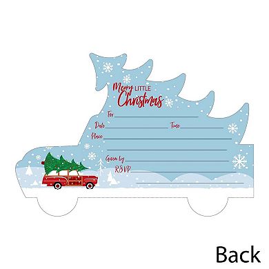 Big Dot Of Happiness Merry Little Christmas Tree - Shaped Fill-in Invites & Envelopes 12 Ct