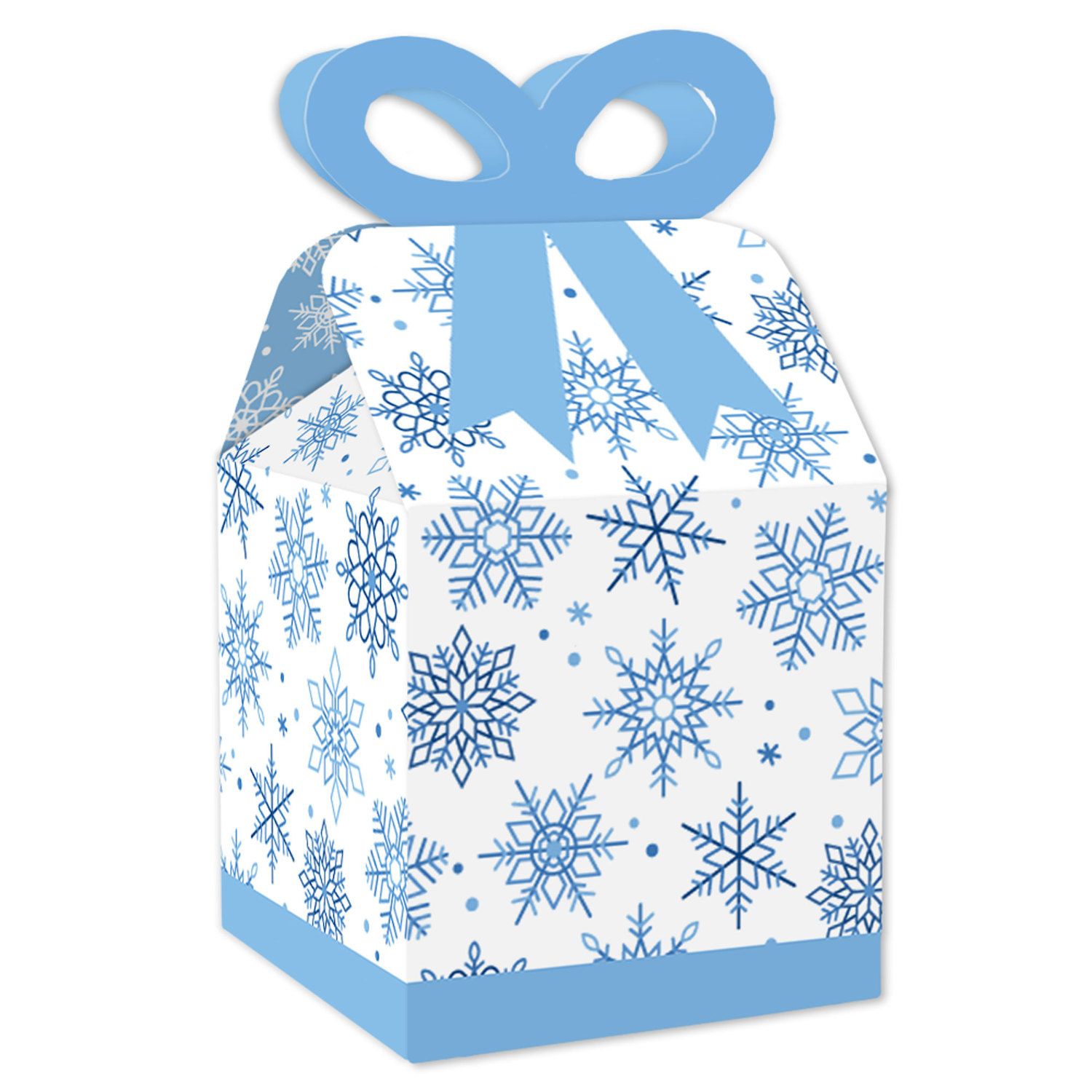 Big Dot Of Happiness Blue Snowflakes - Winter Holiday Party Favor Popcorn  Treat Boxes - Set of 12