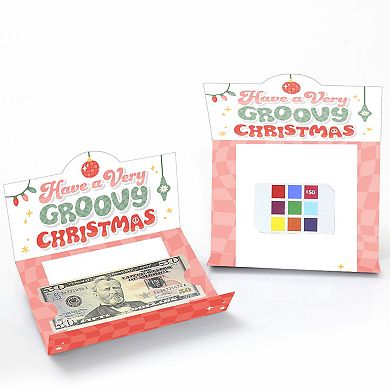 Big Dot Of Happiness Groovy Christmas - Pastel Holiday Party Money And Gift Card Holders - Set Of 8