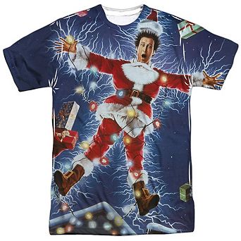 Christmas Vacation Electrified Short Sleeve Adult Poly Crew T-shirt