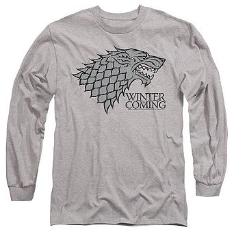 Game Of Thrones Stark Winter Is Coming On Gray Long Sleeve Adult T-shirt