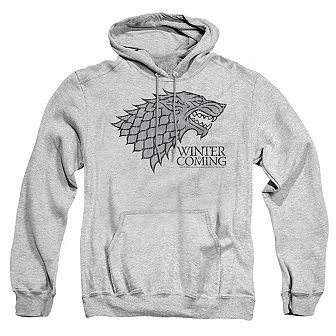 Game Of Thrones Stark Winter Is Coming On Gray Adult Pull Over Hoodie