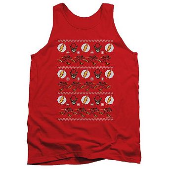 Dc The Flash Ugly Christmas Adult Tank Top