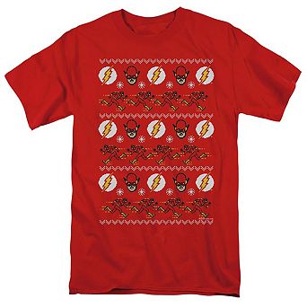 Dc Comics Flash The Flash Ugly Christmas Sweater Short Sleeve Adult T-shirt