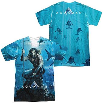 Aquaman Movie Poster Short Sleeve Adult Poly Crew T-shirt