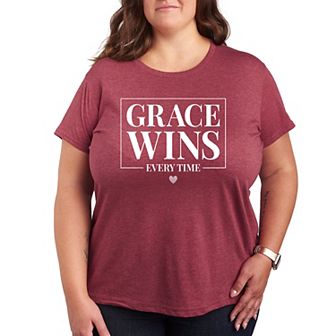 Plus Grace Wins Every Time Graphic Tee