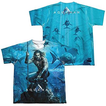 Aquaman Movie Poster Short Sleeve Youth Poly Crew T-shirt