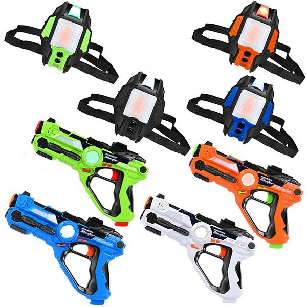 4 pcs Set Laser Tag Guns with Vests LED Target