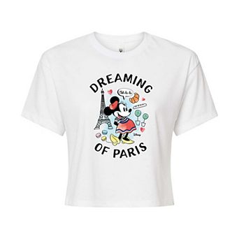 Disney's Minnie Mouse Juniors' Dreaming In Paris Cropped Tee