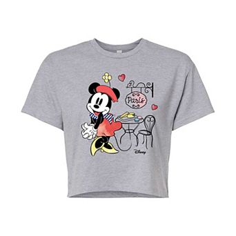 Disney's Minnie Mouse Juniors' Paris Cropped Tee