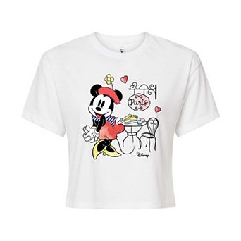 Disney's Minnie Mouse Juniors' Paris Cropped Tee