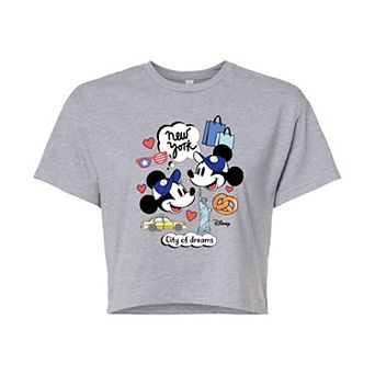 Disney's Mickey Mouse Juniors' New York City Cropped Tee