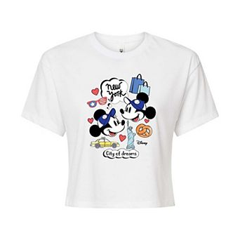 Disney's Mickey Mouse Juniors' New York City Cropped Tee