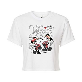 Disney's Mickey & Minnie Mouse Juniors' Venice Cropped Tee