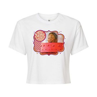 Juniors' Willy Wonka Augustus Gloop Cropped Tee