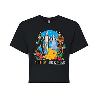 Juniors' The Wizard of Oz Yellow Brick Road Cropped Tee