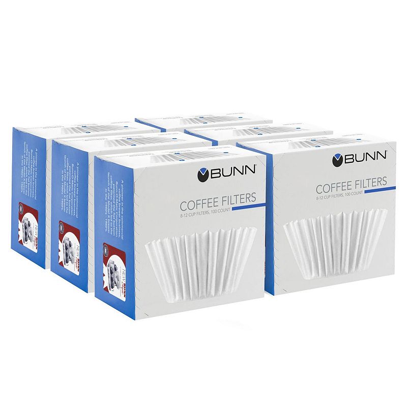 (case of 6) Bunn 8-12 Cup Premium Paper Coffee Filters  Flat