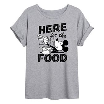 Disney's Mickey Mouse Juniors' Here For The Food Oversized Tee
