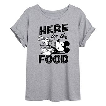 Disney's Mickey Mouse Juniors' Here For The Food Oversized Tee
