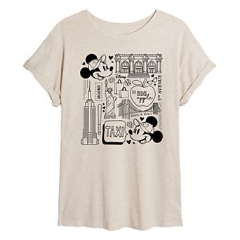 Disney's Mickey & Minnie Mouse Juniors' NYC Oversized Tee