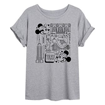 Disney's Mickey & Minnie Mouse Juniors' NYC Oversized Tee