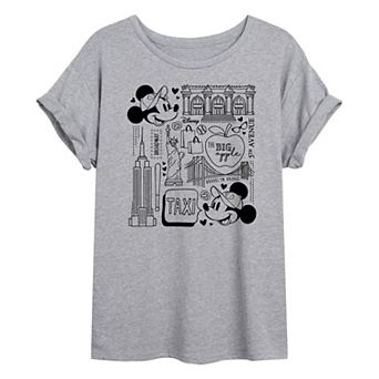 Disney's Mickey & Minnie Mouse Juniors' NYC Oversized Tee