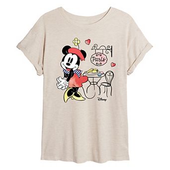Disney's Minnie Mouse Juniors' Paris Oversized Tee