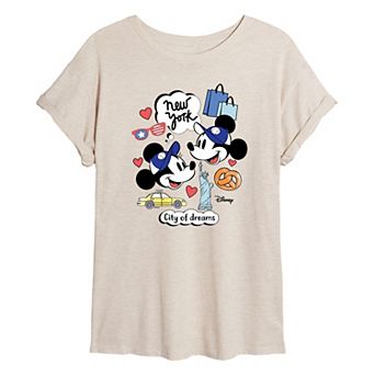 Disney's Mickey Mouse Juniors' New York City Of Dreams Oversized Tee