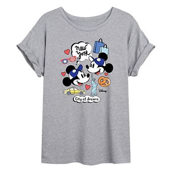 Disney's Mickey Mouse Juniors' New York City Of Dreams Oversized Tee