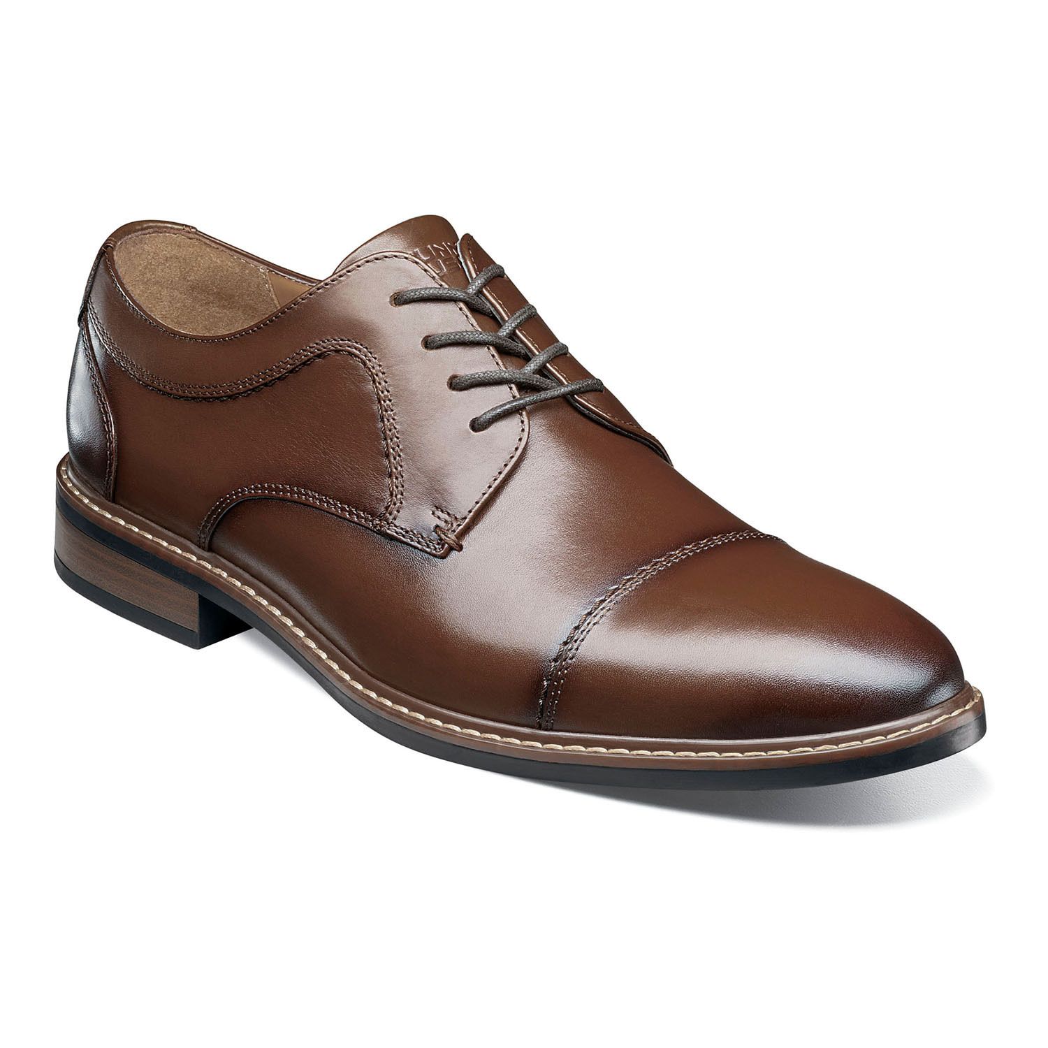 Nunn Bush Sherman Plain Toe Slip Resistant Oxford in Black for Men