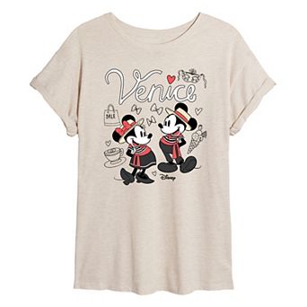 Disney's Mickey & Minnie Mouse Juniors' Venice Oversized Tee
