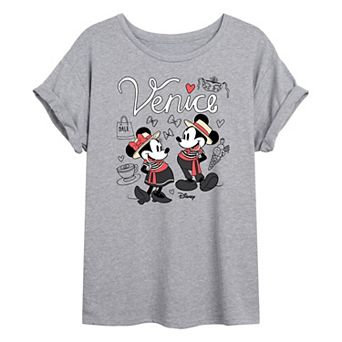 Disney's Mickey & Minnie Mouse Juniors' Venice Oversized Tee