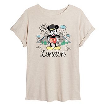 Disney's Mickey Mouse Juniors' London Rain Oversized Tee