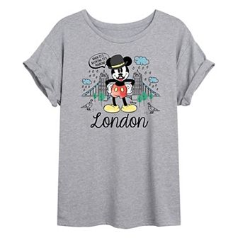 Disney's Mickey Mouse Juniors' London Rain Oversized Tee