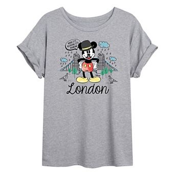 Disney's Mickey Mouse Juniors' London Rain Oversized Tee