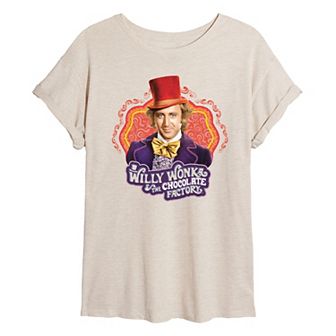 Juniors' Willy Wonka Oversized Tee