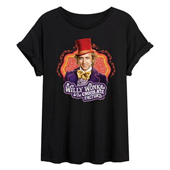 Juniors' Willy Wonka Oversized Tee