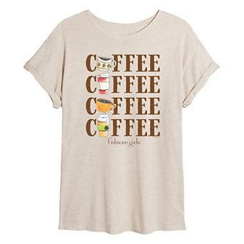 Juniors' Gilmore Girls Coffee Oversized Tee