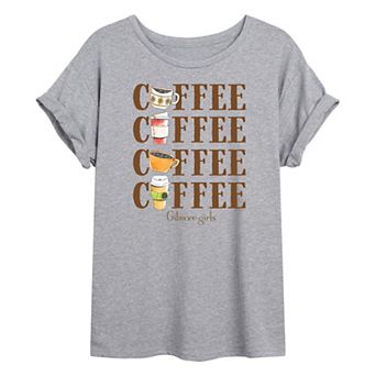 Juniors' Gilmore Girls Coffee Oversized Tee