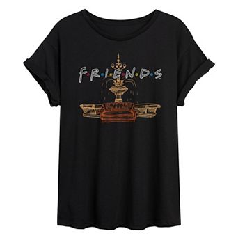 Juniors' Friends Couch Fountain Oversized Tee