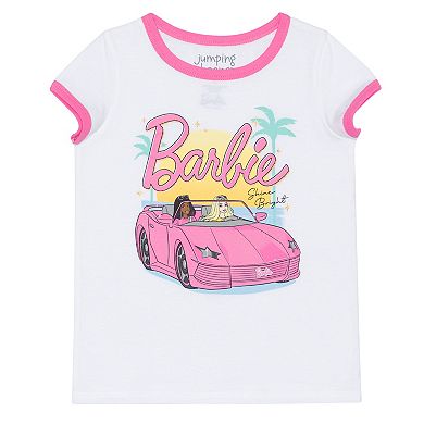 Girls 4-12 Jumping Beans Barbie Sunset Convertible Drive Graphic Ringer Tee