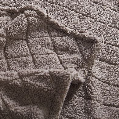 Coleman Diamond Quilted Teddy Sherpa Fleece Blanket