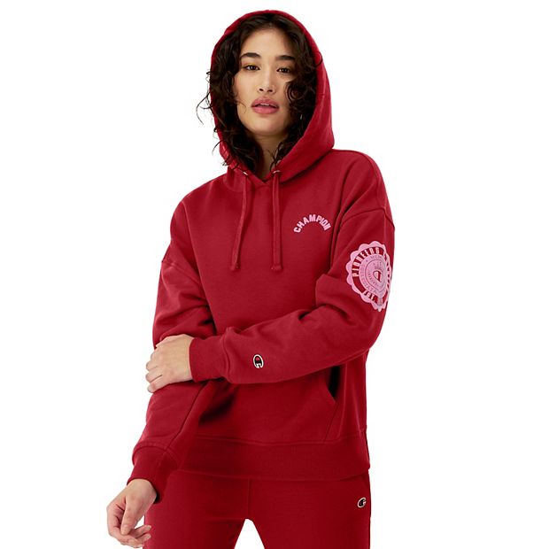 Red womens champion hoodie hotsell