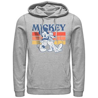 Men's Mickey Mouse Pluto and Mickey Retro Graphic Hoodie